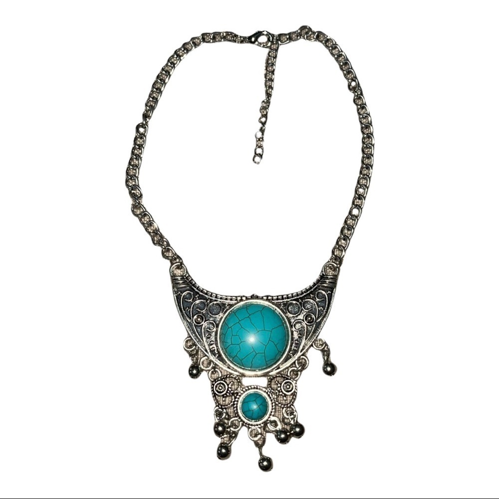Blue Turquoise  Woman Necklace